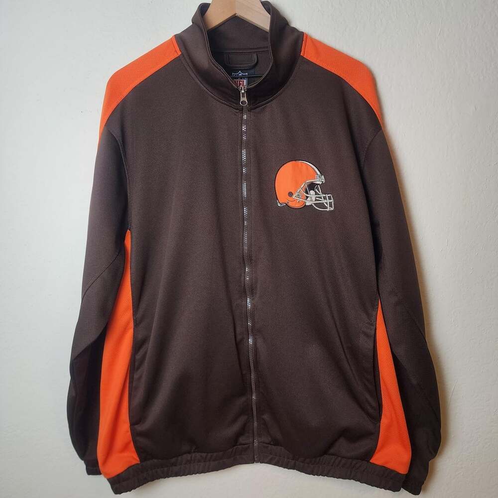 Cleveland Browns Jacket Mens Brown Orange NFL Football G-III Apparel Polyester